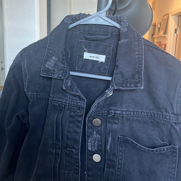 Women’s black Mod Ref denim jacket - Picture 3 of 4